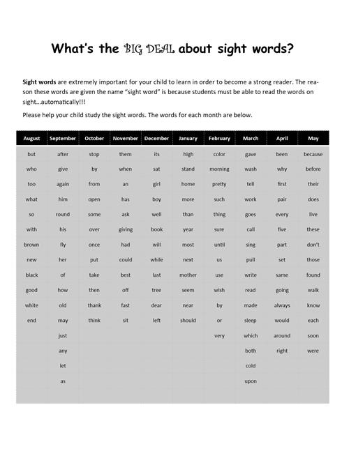 Sight Words 